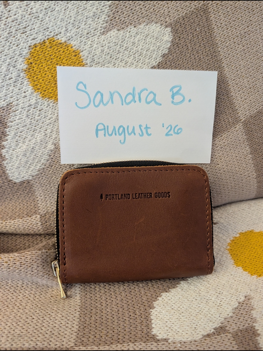 Portland Leather Cognac Small Zip Wallet